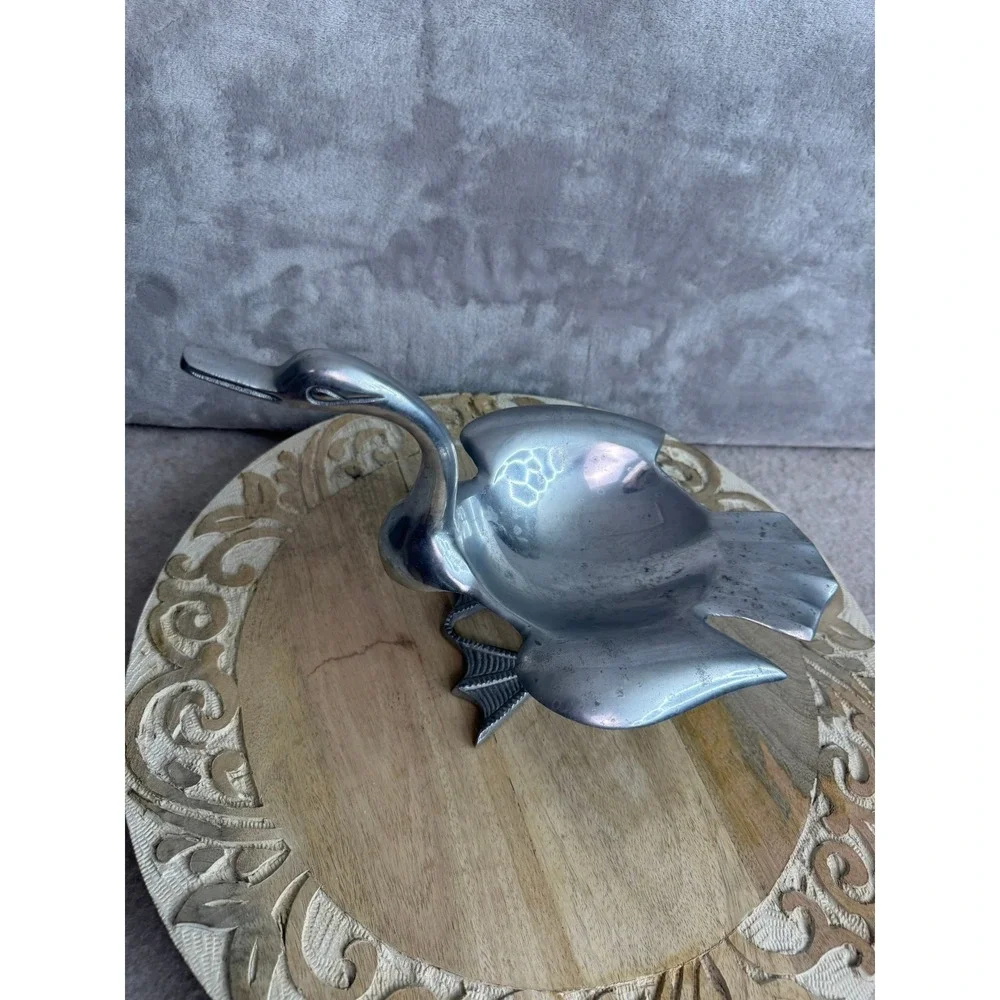 Vintage‎ Metal Duck Trinket Dish Candy Bowl Figurine Collectible
